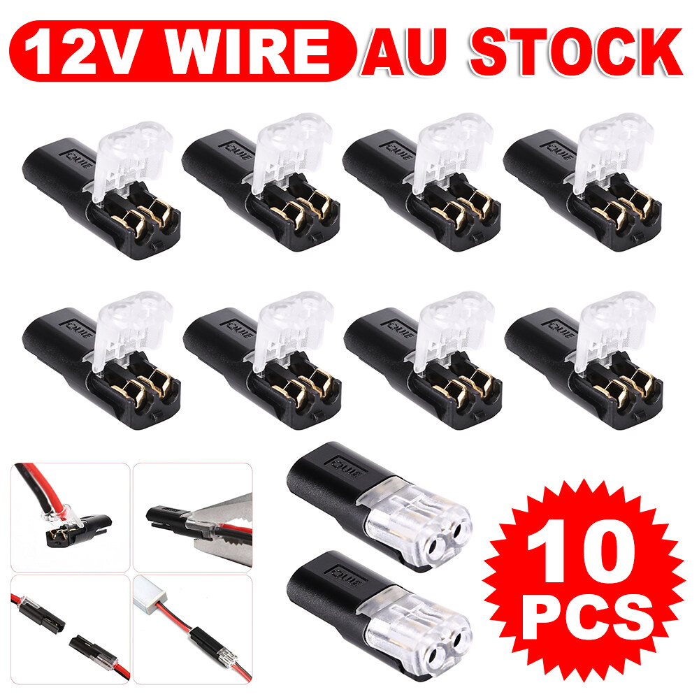 10PCS 12V CABLE SNAP PLUG IN CONNECTOR TERMINAL WIRE CONNECTIONS